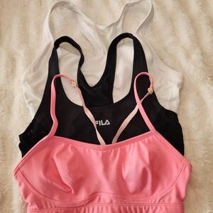 Lot of 3 Sports Bras VS Pink, Fila, Moving Comfort - small